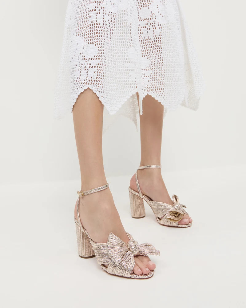 Loeffler Randall- Camellia Pleated Knot Heel- Champagne