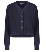 Minnie Rose - Cotton Shaker Crop Cardigan - Navy