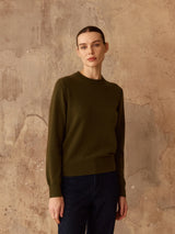 Pissenlit- Crewneck Cashmere Sweater- Olive