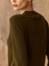 Pissenlit- Crewneck Cashmere Sweater- Olive
