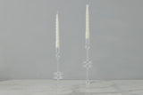 Clear Glass Candlestick Pair - Large