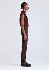 Derek Lam 10 Crosby - Crosby Cropped Flare Trouser - Chocolate