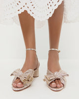 Loeffler Randall- Dahlia Pleated Knot Heel- Champagne