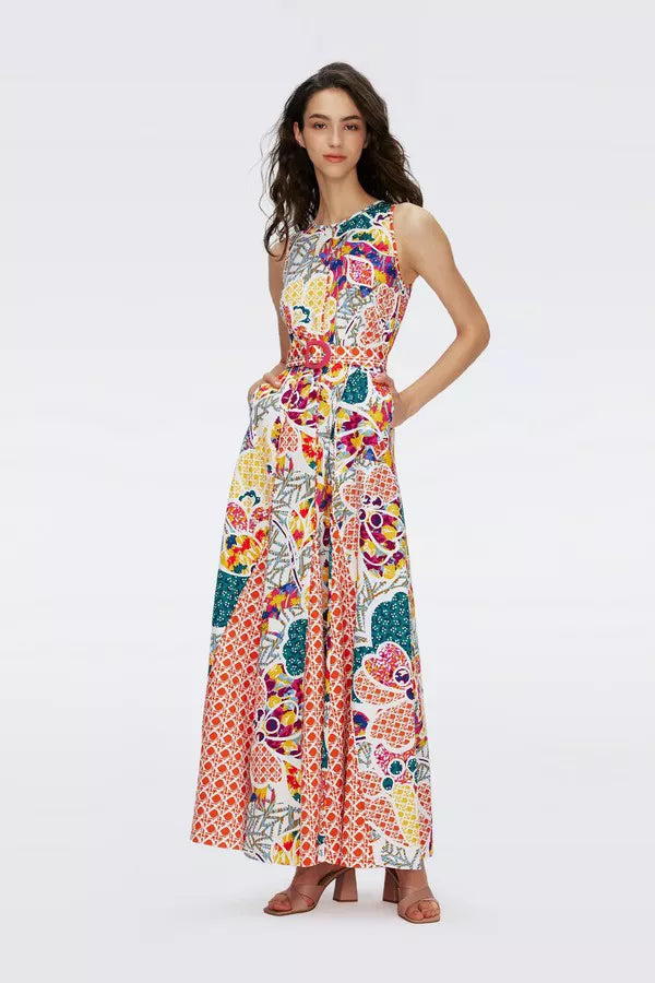 DVF - Elliot Two Dress - Patched Floral/Vintage Cane Marmalade