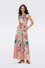 DVF - Elliot Two Dress - Patched Floral/Vintage Cane Marmalade