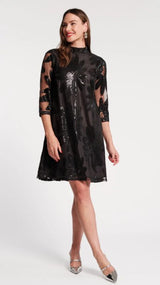 Frances Valentine - Diplomat Mini Dress - Mesh Sequin - Black