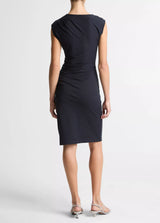 Vince Women's Sleeveless Twist Drape Dress in Eclipse