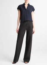 Vince Women's Colette Linen Bias Pant in Black