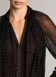 Vince- Heat Set Dot Sheer Gathered Blouse- Black