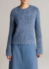 Vince- Brushed Alpaca Crew Neck- Blue Slate