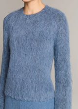 Vince- Brushed Alpaca Crew Neck- Blue Slate