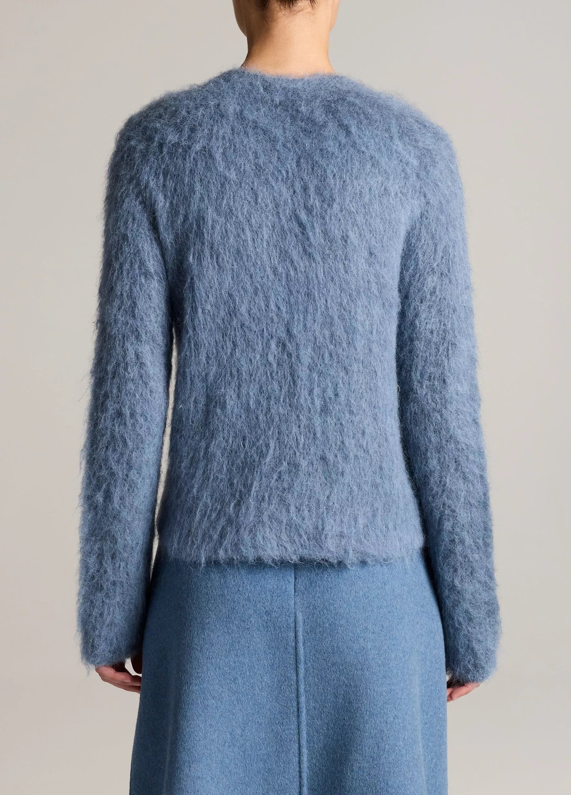 Vince- Brushed Alpaca Crew Neck- Blue Slate