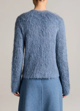 Vince- Brushed Alpaca Crew Neck- Blue Slate