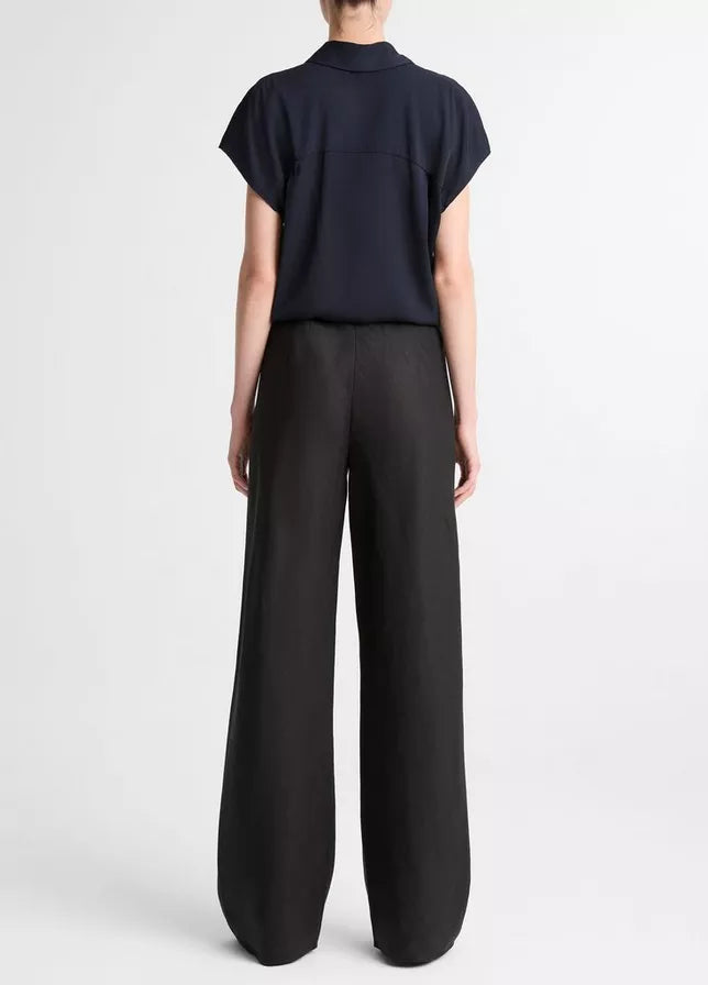 Vince Women's Colette Linen Bias Pant in Black