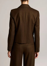Vince- Soft Flannel Short Wool Blazer- Pinewood