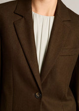 Vince- Soft Flannel Short Wool Blazer- Pinewood
