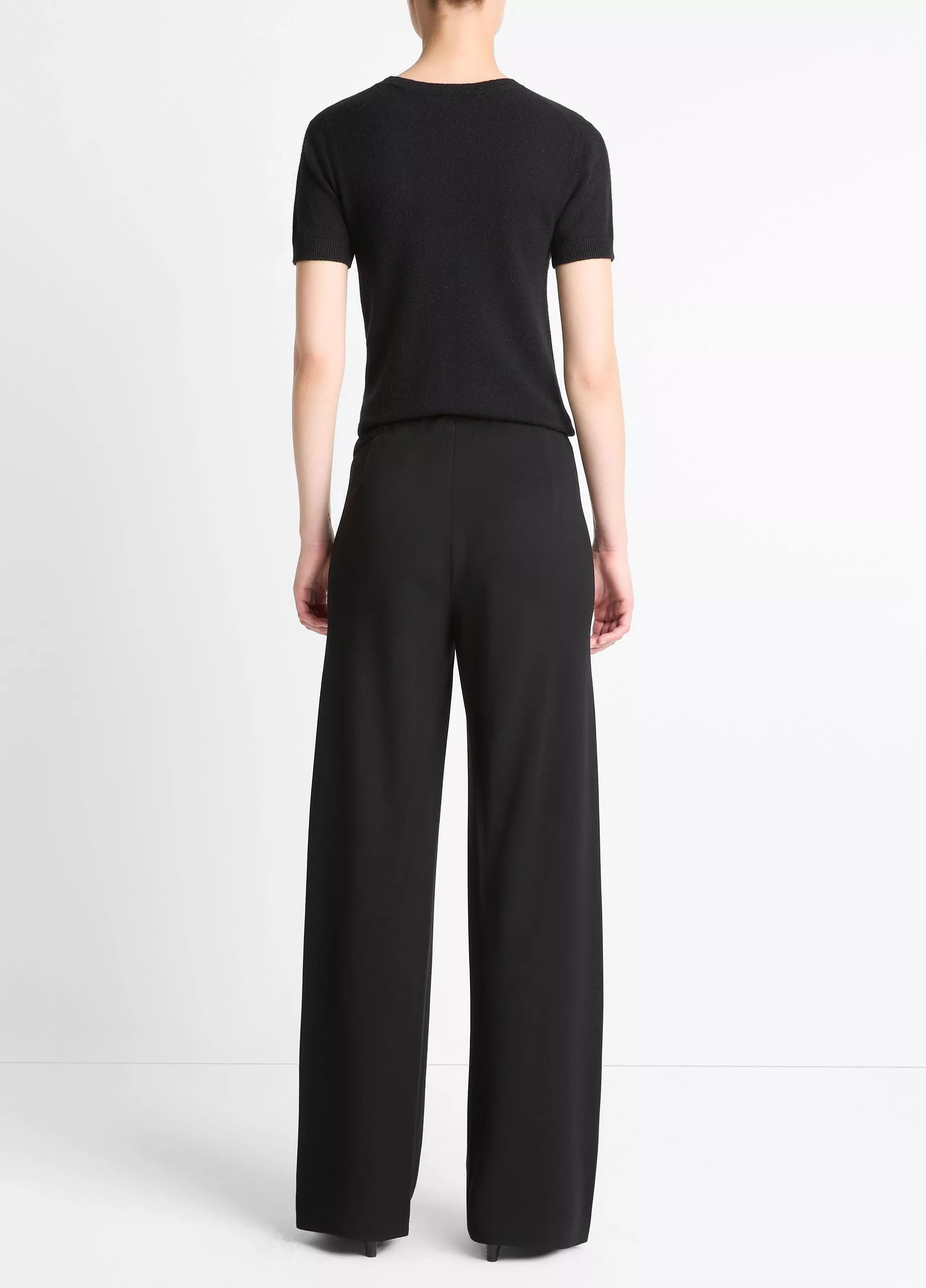 Vince- Colette High Waist Crepe Bias Pant- Black