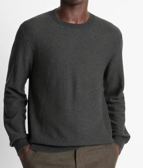 Vince - Men's - Geo-Jacquard Wool-Blend Crew Neck Sweater - Green