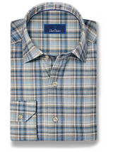 David Donahue - Sport Shirt - Dune/Blue Plaid