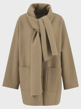 Barbour Clementine Wool Scarf Coat-Camel