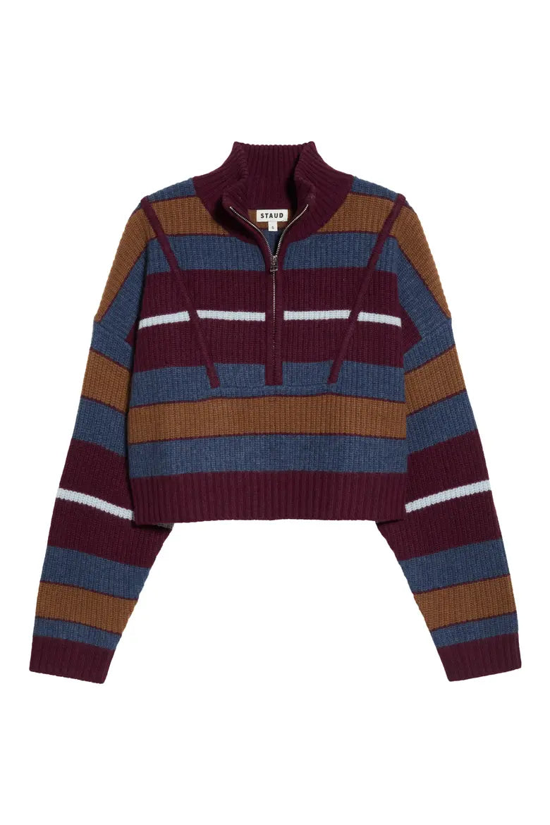 STAUD- Cropped Hampton Sweater- Monaco Stripe