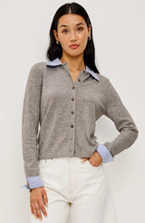 Rails - Eryn Cardigan - Heather Grey Poplin Mix