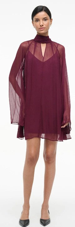 STAUD - Esther Mini Dress Syrah