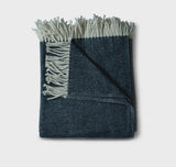 Cotton Herringbone Throw - Deep Blue