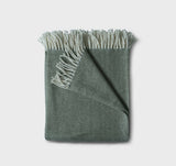 Cotton Herringbone Throw - Fern