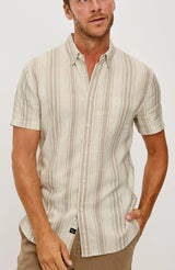 Rails - Men's  Fairfax Shirt - Heather Dune Stripe