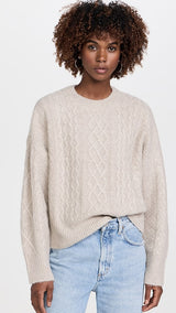 Favorite Daughter - The Oversized Cable Sweater - Basmati