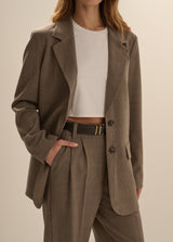 Favorite Daughter- The Favorite Oversized Blazer- Java Plaid