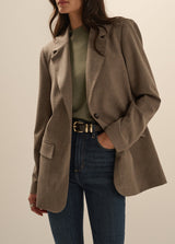 Favorite Daughter- The Favorite Oversized Blazer- Java Plaid