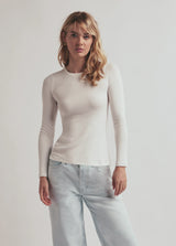 Favorite Daughter- The Ribbed Long Sleeve- White