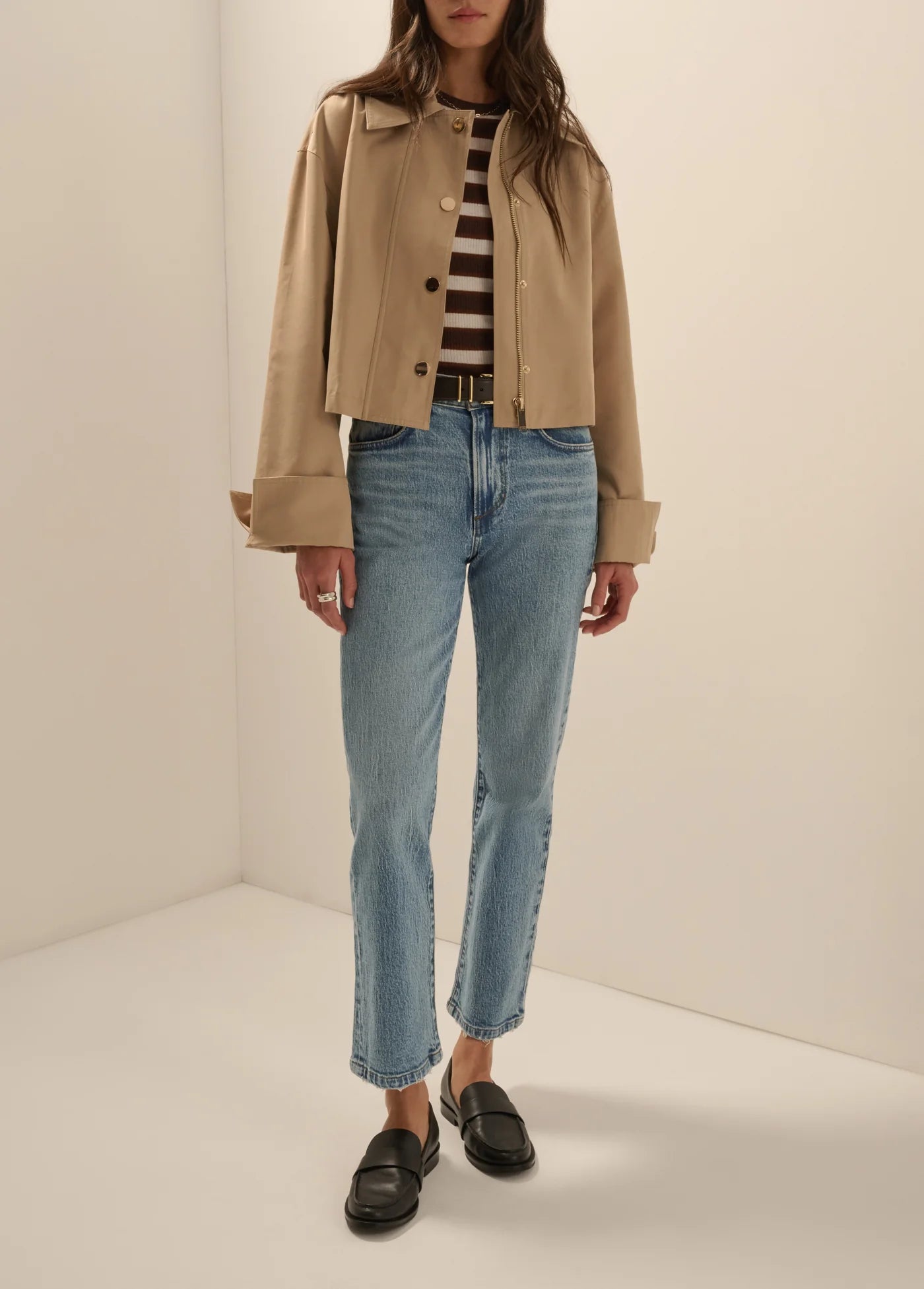Favorite Daughter- The Rue Cropped Trench- Khaki