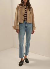 Favorite Daughter- The Rue Cropped Trench- Khaki