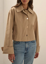 Favorite Daughter- The Rue Cropped Trench- Khaki