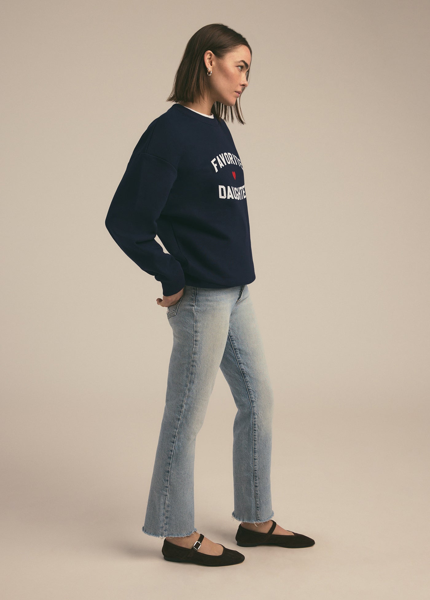 Favorite Daughter - Heart Logo Sweatshirt - Navy