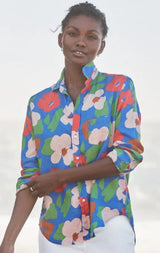 Frank & Eileen - EILEEN - Relaxed Button-Up - Bright Blue Floral