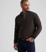 Peter Millar - Autumn Crest Suede Trim Quarter Zip - French Press