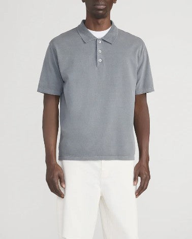 Frame - Men's Washed Light Pique Polo - Antique Modern Grey