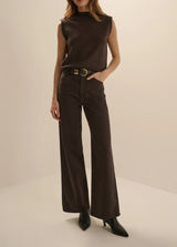 Favorite Daughter- The Mischa Wide Leg Ankle- Espresso