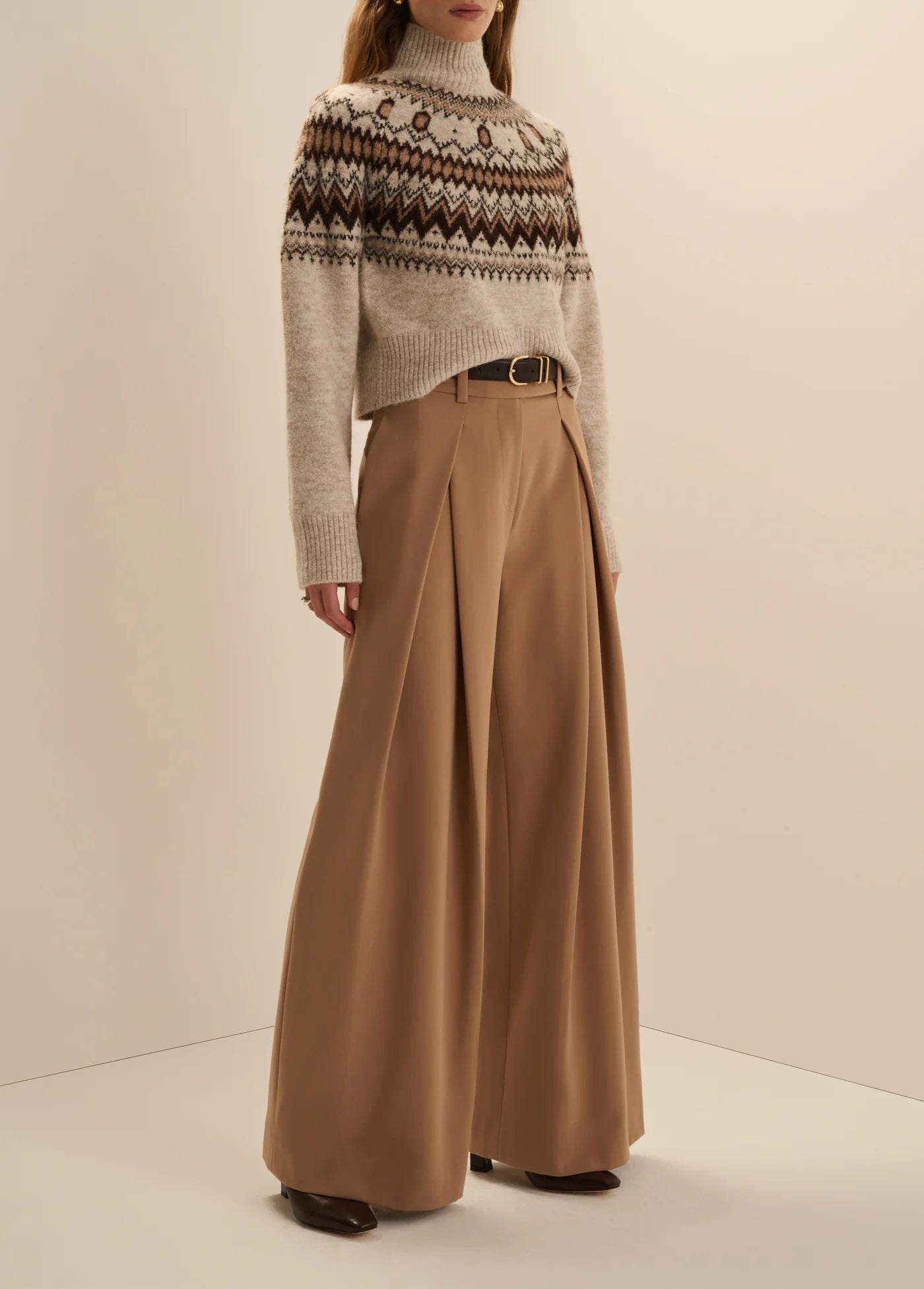 Favorite Daughter- The Chalet Sweater- Cream/ Espresso Multi