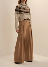 Favorite Daughter- The Chalet Sweater- Cream/ Espresso Multi