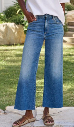 Frank and Eileen - Galway Wide-Leg Jean - Mid Wash Blue