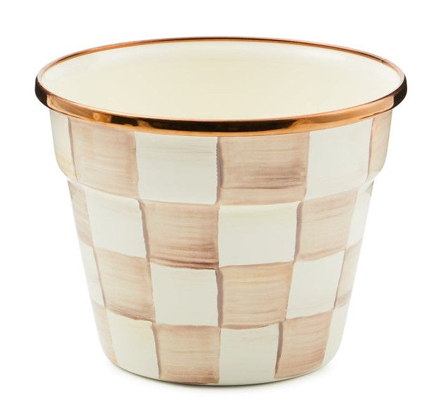 MacKenzie-Childs - Mocha Check - Small Garden Pot