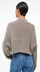 STAUD - Cropped Hampton Sweater - Bisque
