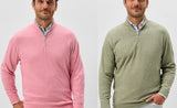 Johnnie 0 - Hanks  Lightweight Textured 1/4 Zip Pullover