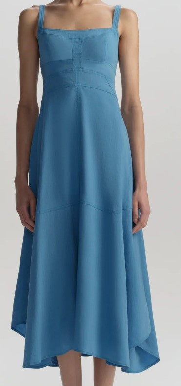 A.L.C - Harlow Linen Midi Dress - Tahoe Blue