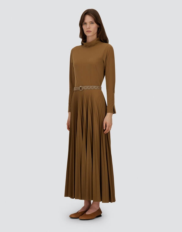 Herno - Pleated Dress- Camel